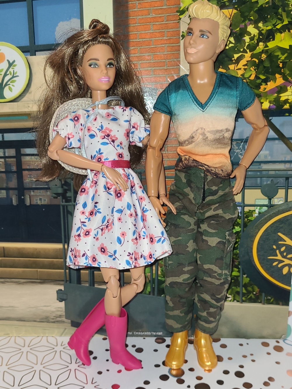 Barbie and Ken are in love. The dolls are all articulated.